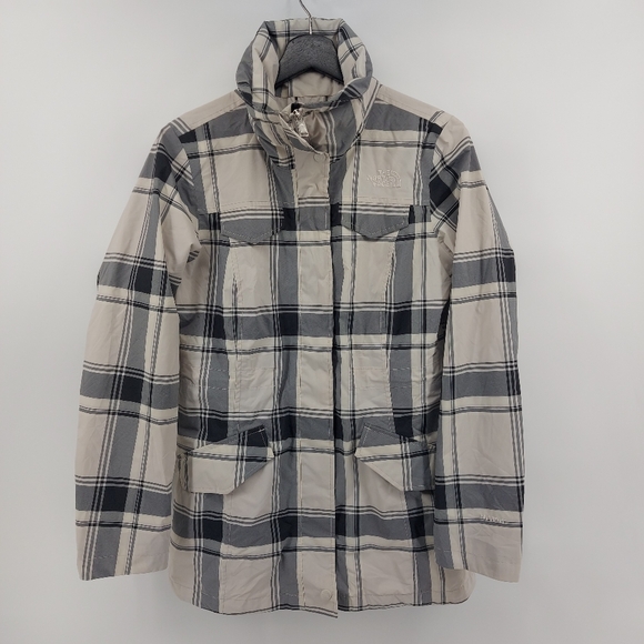 The North Face Plaid Hyvent Jacket  Black and White Size Small - Picture 2 of 10
